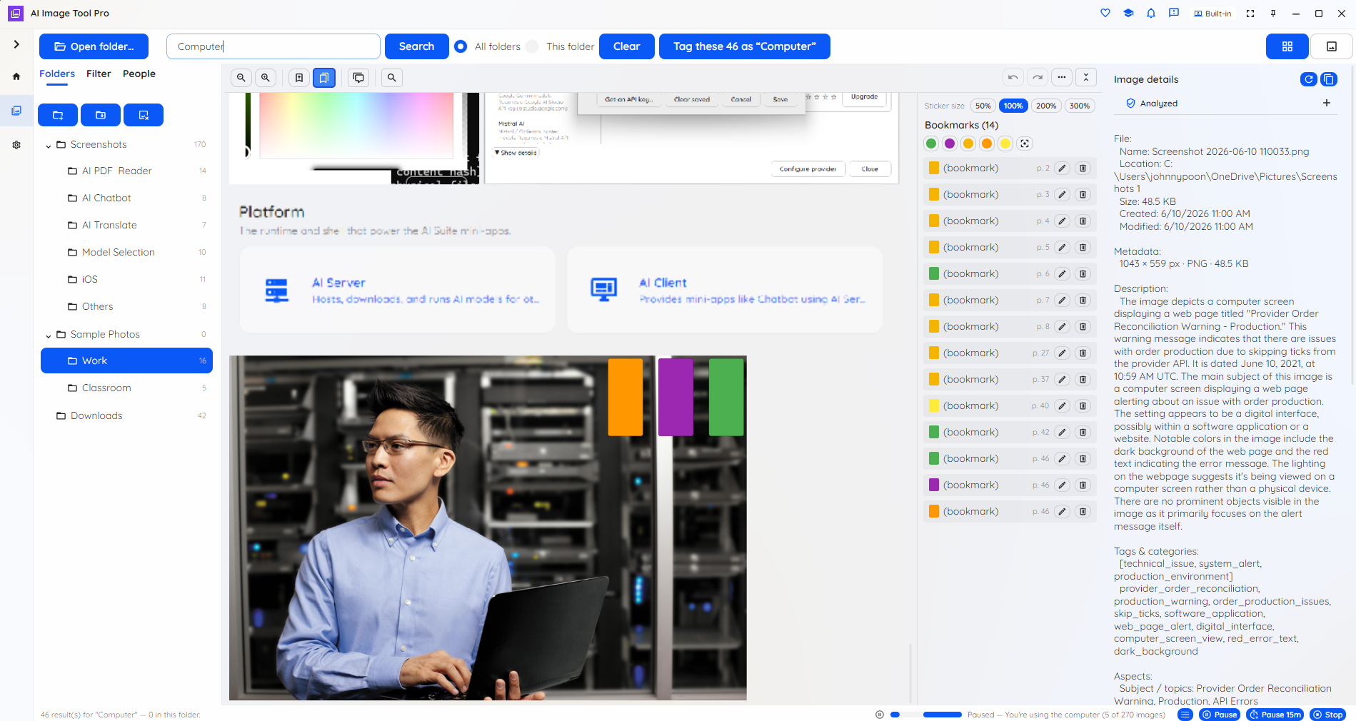 AI Image Tool semantic search results